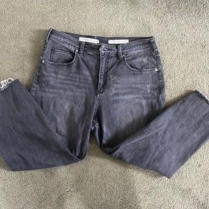 Pilcro and the Letterpress Relaxed Straight Cropped Jeans Black Size 31